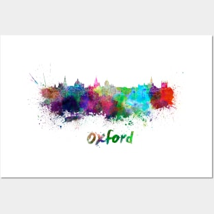 Oxford skyline in watercolor Posters and Art